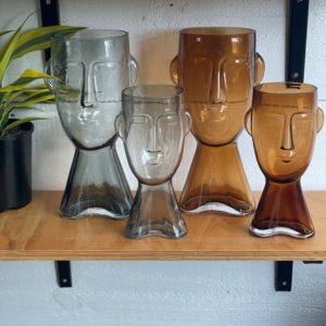 Glass Face Vase - Large
