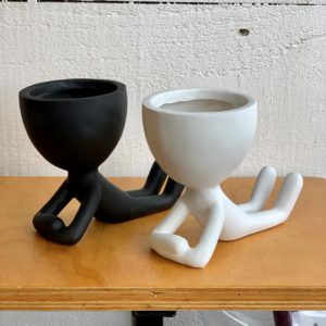 Egg Head Planter Black - Yoga