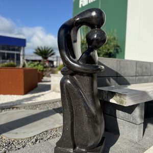 Terrazzo Kissing Sculpture Black 100cm