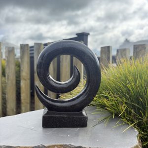 Terrazzo Koru Swirl Black 46cm